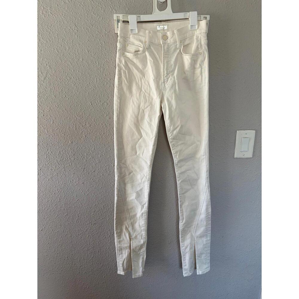 MOTHER The Rascal Sliced Up Heel Jeans size 26. White/Off White Color. No flaws.